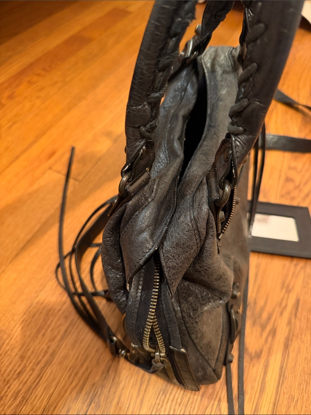 Balenciaga 100% authentic Black Town City Bag with crossbody strap & mirror - Picture 9 of 10